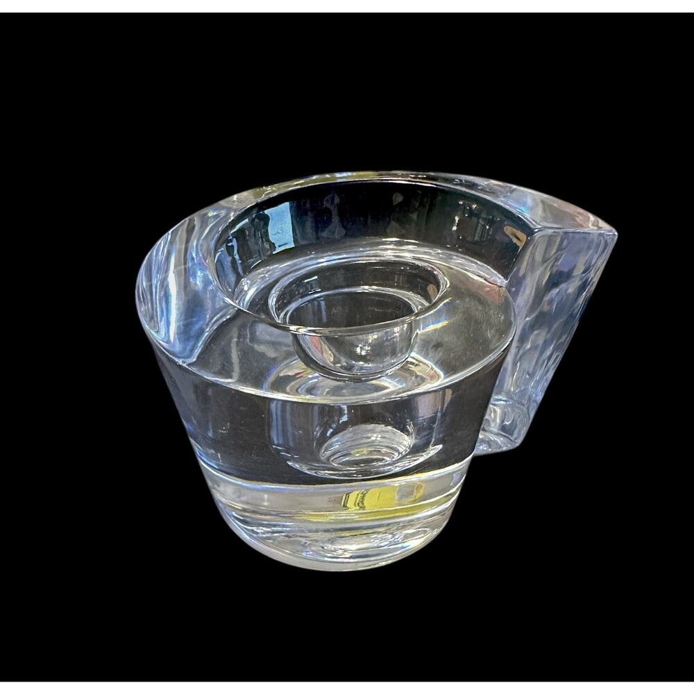 VTG Miller Rogaska Candle Holder Spiral Vortex Crystal Glass Collectible